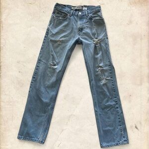 Levi's Light Blue Distressed Straight Jeans